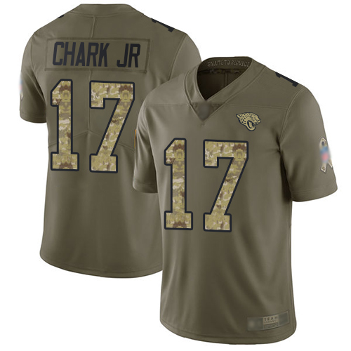 Men Nike Jacksonville Jaguars #17 DJ Chark Jr Olive Camo  Stitched NFL Limited 2017 Salute To Service Jersey